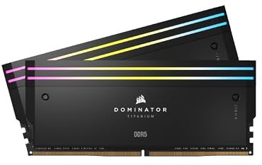 CORSAIR Dominator Titanium RGB DDR5 RAM 96GB (2x48GB) 7000MHz CL40 Intel XMP iCUE Memoria de Ordenador Compatible – Negro (CMP96GX5M2B7000C40)