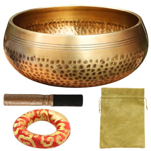 Tibetische Klangschale Klein, Klangschalen Set, Tibetisches Klangschalen Set Mit Holz Klöppel Und Klangschalenkissen 8cm Für Yoga Entspannen Selbsthypnose Einzigartige Geschenke Für Frauen, Männer