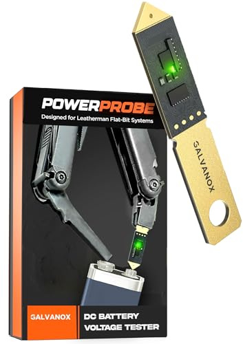 Galvanox Battery Voltage Tester Designed for Leatherman Multitools (Flat-Bit Slot Accessory) DC Voltage Meter, 2.5VDC to 30VDC