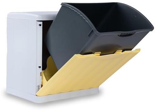 Mülleimer 20L Kippfunktion Modulsystem Gelb 40x40x30cm seperater Eimer Müll