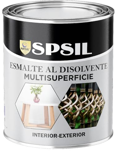 SPSIL Pintura al Disolvente Gris Medio 750ml - Rendimiento y máxima durabilidad - Alta Adherencia y Cobertura - Secado Rápido