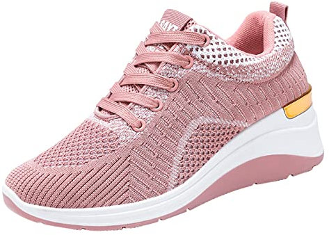weihnachtsdeko Sale Damen Schuhe Sneakers Lässige Mesh-Schuhe Damen Atmungsaktive Laufschuhe mit Keilabsatz Schuhe Freizeit Fitnessschuhe Damenturnschuhe Sneaker Weiss Damen Sneaker Sale