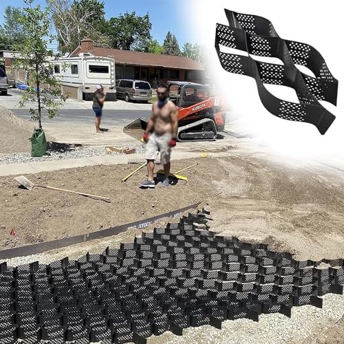 Géogrille stabilisatrice de sol pour grille de gravier de 5,1 cm, en polyéthylène alvéolée, pour la rétention du gravier, 4 m x 6 m, taille :