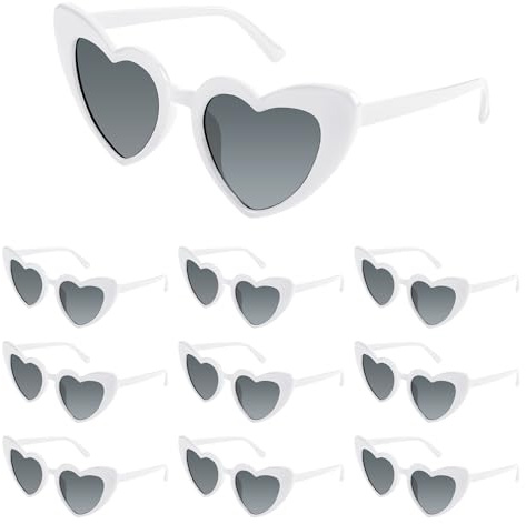Bouiexye Lot de 5/10/20 lunettes de soleil vintage en forme de cœur pour mariage, demoiselle d'honneur, fête