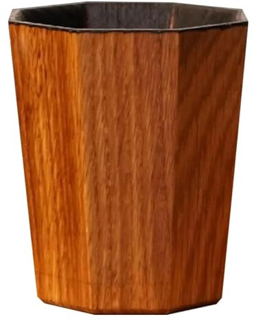 Qzdtue Whiskey Wooden Cup, Handmade Whiskey Tumbler, High Low Temperature Resistant Drinkware, 7,8 x 5,8 x 9,1 cm Rustic Bar Glass for Barbecues, Family Dinners, Home and Bar Use