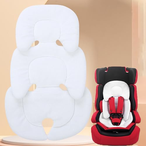 CHSG Baby Autositz Einsatz Pad, Doppelseitiges Multifunktionskissen Ausklappbar, 175 Grad Design Babyautositzeinlage, Kinderwagenkisseneinsatz Für Babyschalen, Babywippe, Kinderwagen, Schaukel, Weiß