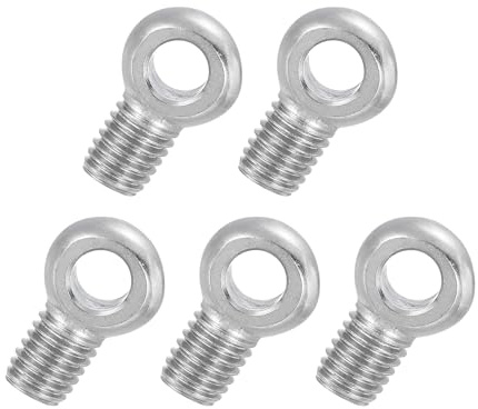 PATIKIL 5 Pcs Perno De Ojo Giratorio Con Hombro M10x20mm, Acero Inoxidable 304 Métrico Con Rosca Completa Y Agujero Deslizante Tipo Ojo De Pescado, Pernos De Izaje Y Sujetadores Plateados