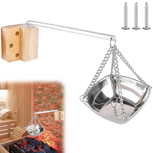 Aroma Bowl Sauna, Stainless Steel Bowl Sauna, Square Sauna Herb Bowl, Sauna Evaporator Bowl Hanging for Sauna and Spa Infusion, Bowl Sauna Accessories for Spa Sauna (12 cm)