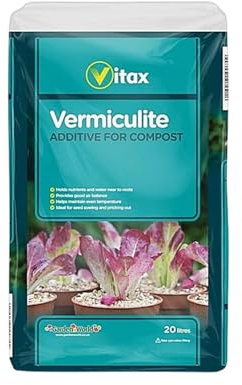 Vermiculite Lightweight Compost Additive – Natural Mineral for Improved Moisture Retention & Nutrient Absorption – Ideal for Seed Germination Potting & Containers (20L)