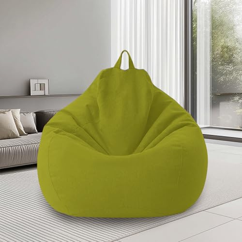 bechoanigel Poltrona Sacco XL, Bean Bag Con Manico, Pouf Sacco Adultes, Solo Rivestimento (Senza Imbottitura) Per Poltrona Pouf, 100 x 120 cm (Matcha Verde)