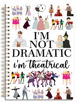 LONGXIN Musical Gift Theatre Notebook Journal Music Lover Gifts for Women Girls Fans Hardcover Spiral Notebook 5.8x8.3