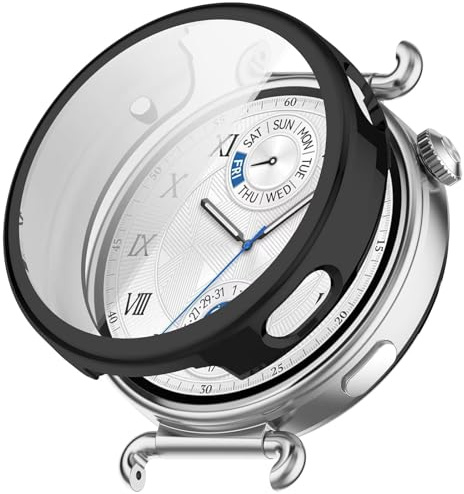 FTRONGRT Fodral kompatibelt med Huawei Watch GT 6 41 mm, repfri, mjuk TPU-galvanisering, all-inclusive klockfodral. Svart