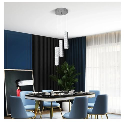 QTHWB LED Chandelier Salon Pendants Lights Home Decora Crystal Plafond Lampadaires pour l'éclairage de la Chambre (modifiable, 3heads)