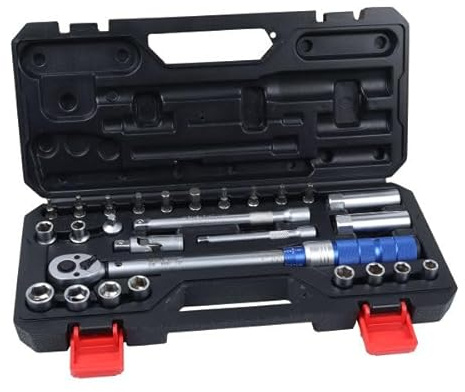 US PRO Tools 27pc 3/8 Dr Torque Wrench & Socket Set 5-50Nm 6940