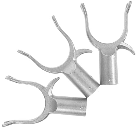 PAMINGONO Ensemble de 3 Têtes de Fourche pour Tringle à Linge en Alliage D'aluminium, Diamètre Intérieur 1,9 Cm, Accessoires Robustes pour Poteau de Séchage, pour Usage Intérieur