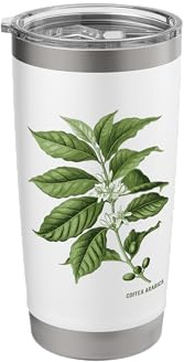 Coffea Arabica Botanical Coffee Lover Plant Art Stainless Steel Insulated Tumbler