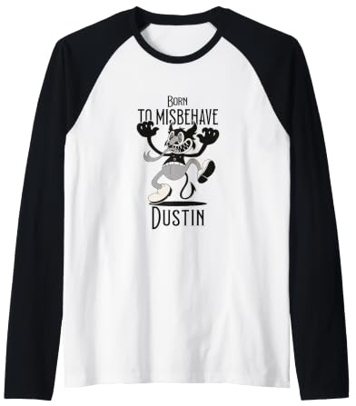 Homme Dustin - Beau nom de garçon avec Un Petit démon Mignon Manche Raglan