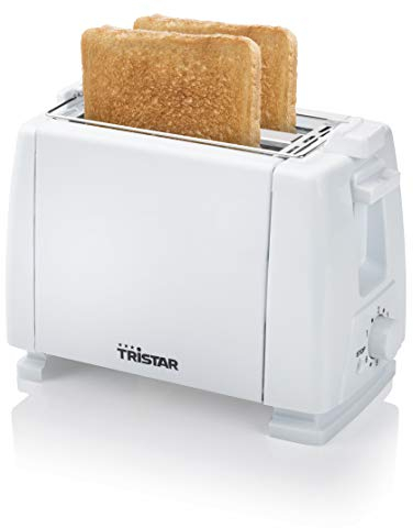Tostador Tristar de 2 ranuras - 650 W - metal - rejilla para panecillos - función de relleno - 6 niveles de tostado - blanco - BR-1009
