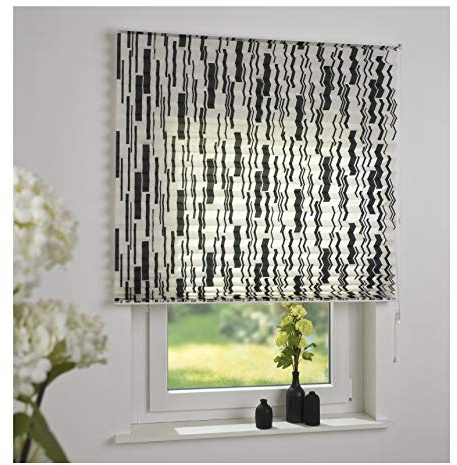 Liedeco® Klemmfix-Plissee freihängend - 120 x 175 cm schwarz/weiß | Plissee farbig fürs Fenster | Sonnenschutz Fensterdekoration innen | lichtdurchlässig Blickdicht verstellbar | 123 montiert