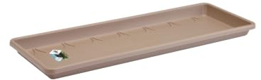 Elho Barcelona Trough Saucer 90cm Sottovaso da Balcone - Taupe | L 17.1 x P 85.7 x A 2.8 cm | Adatto per uso esterno