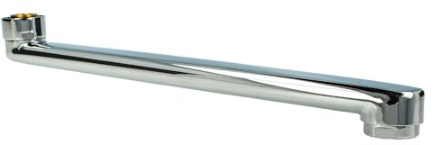 tecuro S-Auslauf 3/4 Zoll für Wandarmaturen, 300 mm Länge, konisch dichtend, Messing verchromt