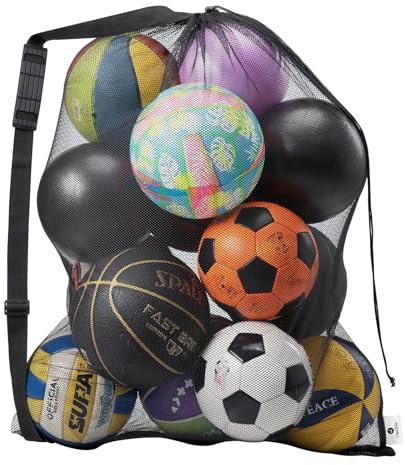 DoGeek Ballnetz für 10-15 Bälle,Netz für Schlafsack,Bälle für Bällebad,Leibchen Fussball Kinder Erwachsene,Yogaball,Ballsack