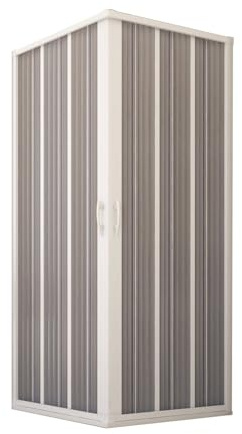 Forte BXF105001 Mampara de Ducha Flex Plegable Angular, 80 x 120 x 185 cm, reducible, Color Blanco, 80x120 cm
