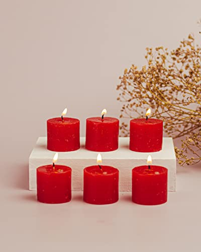 AuraDecor Juego de 12 velas votivas aromáticas de frambuesa (rojo) | Velas votivas | Velas aromáticas | Velas aromáticas | Velas aromáticas
