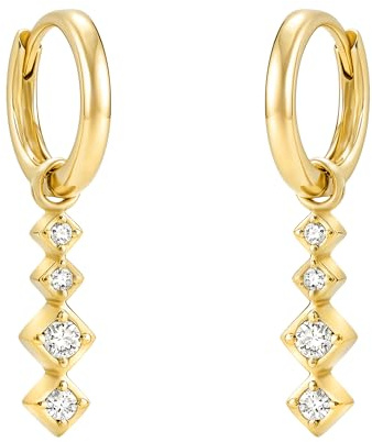 SOFIA MILANI - Damen Ohrringe 925 Silber - mit Zirkonia Steinen - elegante Creolen
