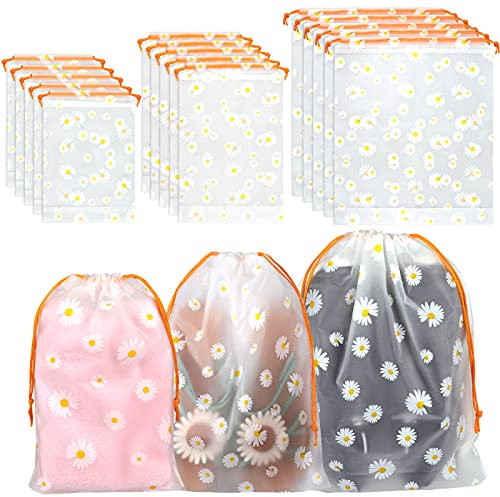 15Pcs Travel Shoe Bags, Waterproof Drawstring Storage Bags, 3 Sizes Reusable Space Saver Storage Bag for Toys Shoe Clothes Towel