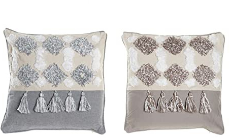 DKD Home Decor Cojín, Estándar, Marrón y Gris