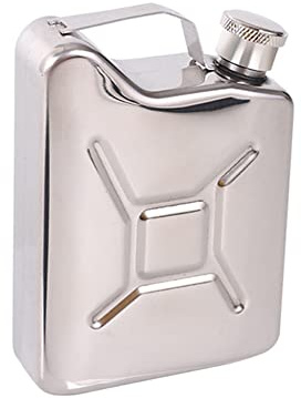 150ML Edelstahl Flachmann Kanister, Benzin kanister Flachmann mit Gravur Kleine Kanister Weinflasche Taschenflasche Whiskey Flachmann Auslaufsicheres Flachmann für Männer Bergsteiger Party Trinker