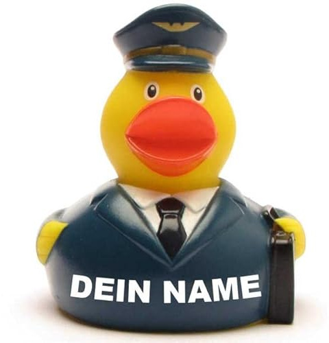 Badeente - personalisierbar (Pilot Ente)