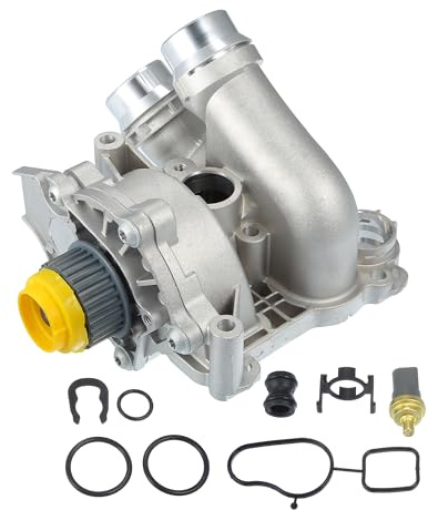 X AUTOHAUX Bomba De Agua De Repuesto Para Audi A4 B8 07-16 1pc | Color Plateado, Material Metal, Tamaño 18.9x17.6x12.6cm, OE 06H121026CF/BA/CQ, Para Audi A4 2007-2016, Para Audi A5 2007-2017