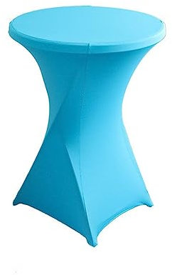 27 Farben Tischdecke Cocktail Hochzeit Tischdecke Spandex High Bar Tischwäsche Party Hotel Tischdekoration, Türkis, 80 cm rund 110 cm H