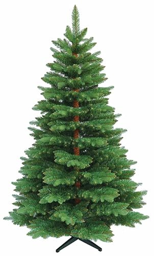 RS Trade 23012 Premium Tanne PE/PVC 240 cm Weihnachtsbaum künstlich (Ø ca.146 cm) ca. 2366 Spitzen, Schnellaufbau Klappsystem, Naturgetreue Spritzguss Elemente, Tannenbaum inkl. Christbaum Ständer