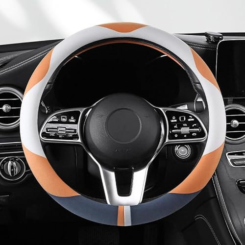 Auto Lenkradbezug für SUV 4runner /bZ4X /C-HR/Cami/Corolla Cross/FJ Cruiser, Anti Rutsch Atmungsaktiv Fell Wenden Auto Lenkradabdeckung Lenkradhüllen Zubehör,O-Yellow