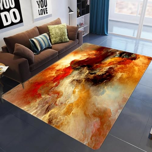 JGGXHM Wohnkultur Bunte Wolken Teppiche Wohnzimmer Dekoration Schlafzimmer Salon Teetisch Bereich Teppich Weicher Großer Teppich 160x230cm