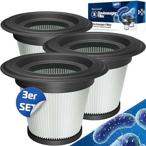 KESSER® Ersatzfilter 3 Stück kompatibel für KESSER Staubsauger 3in1 Filterset für Akkusauger Staubsauger Filter