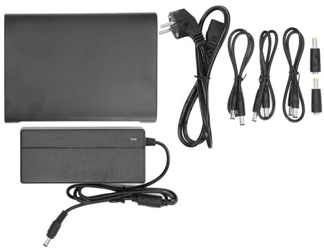 Batterie de Secours Mini UPS, Banque d'alimentation 16 000 MAh pour Caméra Modem Routeur, Alimentation Flexible avec Sorties 5 V 9 V 12 V, Adaptateur DC Sortie USB, Partage