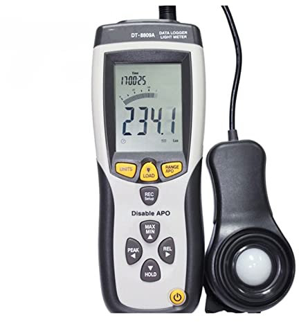 Lichtmesser, DT-8808. Luminanzzähler Innenbeleuchtung Helligkeitsprüfung Lux Meter,Digitales Illuminometer(DT-8809A)