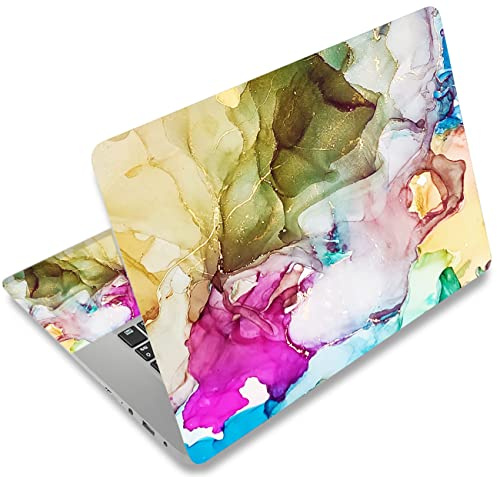 icolor Laptop Skin Aufkleber Folie Cover Vinyl Aufkleber für 13 13,3 14 15 15,4 15,6 Zoll Notebook Schutzfolien Laptop Selbstklebend Kunst Dekorative Aufkleber Schutzhülle (Bunter Marmor)