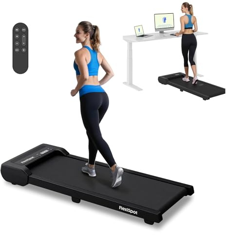 FlexiSpot Laufband Walking Pad für zuhause und Büro bis 120kg, Geräuscharme Laufbänder 1-6km/h, 4 in 1 Tragbares Laufband mit Fernbedienung und LED Display