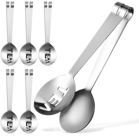 Cabilock 6piezas Pzs Pinzas Para Bolsas De Té Acero Inoxidable Con Mango Ergonómico Clip Seguro y Multifuncional Para Servir Té y Alimentos Diseño Compacto Fácil De Transportar