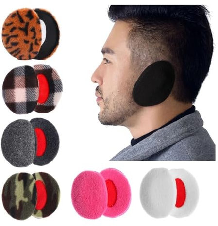 BooeDareno Bandlose Ohrenwärmer für Herren und Damen, winddicht, flauschiges Fleece, Winter, warme Ohrabdeckung, weiche Ohrwärmer, Kinder-Gehörschutz, Braun – Größe L, One size