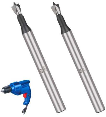 LNJBABAO 2Pcs 6mm Forstner Drill Bit Forstner Bit Wood Drill Bits for Holes Hinge Cutter for Woodworking (Ø6mm, length 95mm, Round Shank) (6mm)