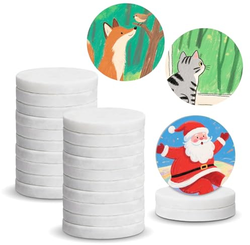 Jicyor 25 piedras para pintar, piedras planas de 5 cm para pintar, piedras planas blancas para el jardín, se pueden decorar