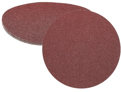 sourcing map 5pcs 200mm PSA Sanding Discs, 40 Grits Aluminum Oxide Self Adhesive Stick Back Sandpapers, No-Hole Round Wet/Dry Sander Papers, Sand Auto Car Paint, Wood, Metal