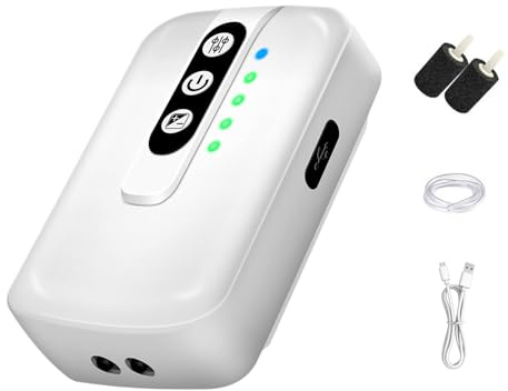 Bomba de Aire, Acuario silencioso, aireador de oxígeno de Carga USB silenciosa, Duradero, fácil de Instalar, Bomba de oxígeno portátil para peceras, Cebo, Betta, hidroponía, Cambio de Agua y