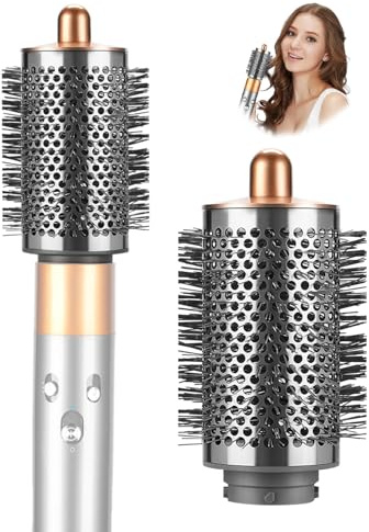 Grande Brosse Volumisante Compatible pour Dyson Airwrap, Embout Accessoire avec Poils Longs et Fins pour Donner Forme et Volume aux Cheveux, compatible avec HS01/HS05/HS08, cuivré
